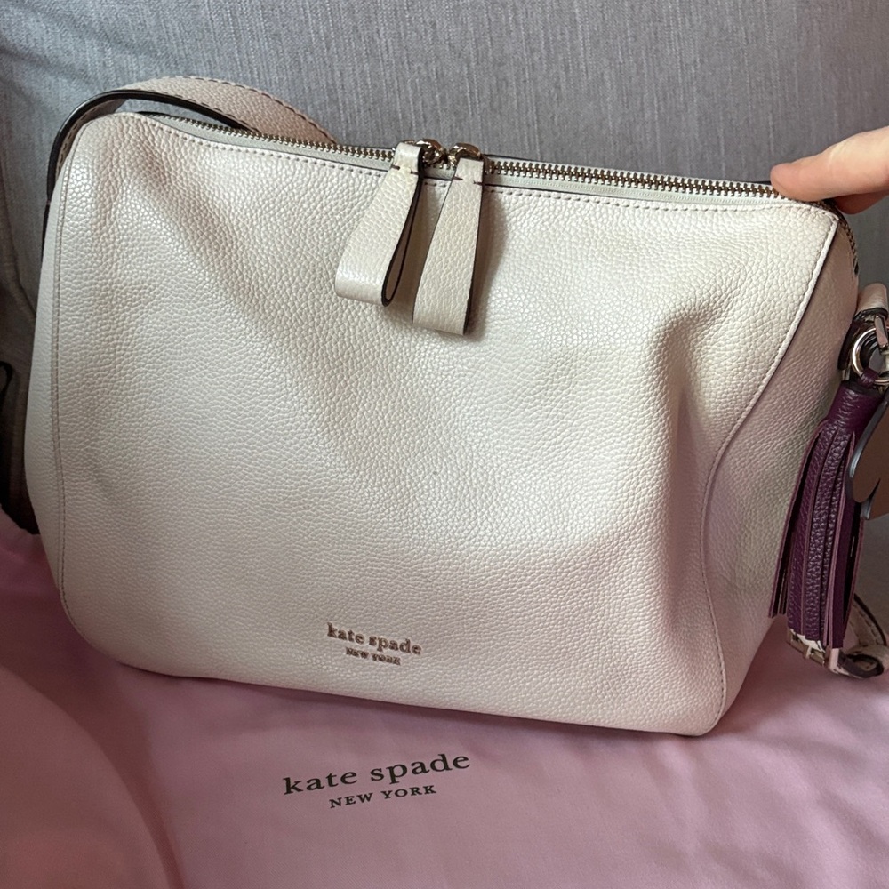 kate spade Anyday Médium Cream Leather Shoulder Bag